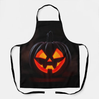 Glowing Pumpkin Halloween Apron