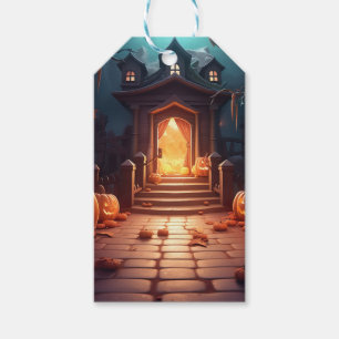 Glowing Pumpkin Halloween Gift Tags