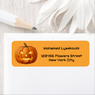 Glowing Pumpkin Halloween Mailing Label Return Address Label