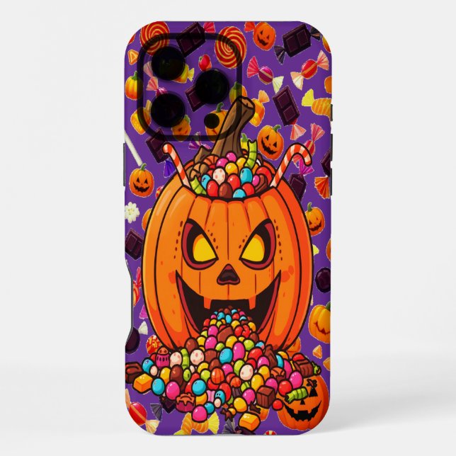 Glowing Pumpkin Halloween Phone Case (Back)