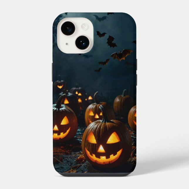 Glowing Pumpkins Night iPhone Case (Back)