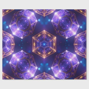 Glowing Purple Gold Crystal Gift Wrap