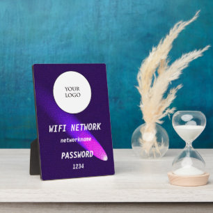 Glowing Purple Leather Share Wifi Network Plaque