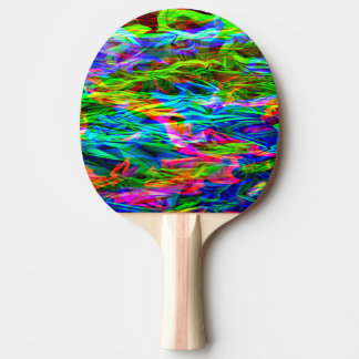 Glowing Rainbow Abstract Ping Pong Paddle