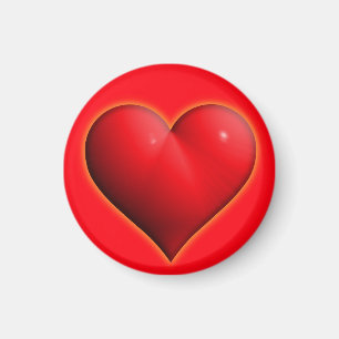 Glowing Red 3-D Heart Valentine's Day Magnet