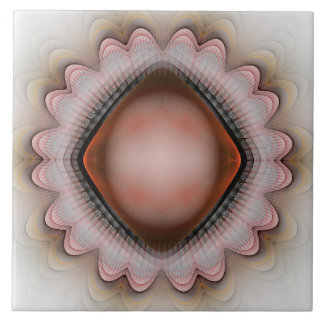 Glowing red crystal ornament ceramic tile