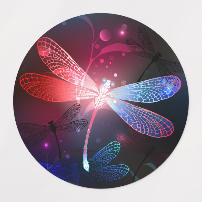 Glowing red dragonfly (Design 1)