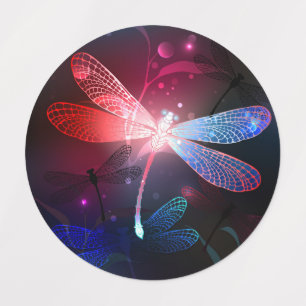 Glowing red dragonfly