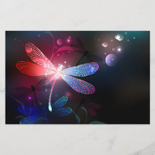 Glowing red dragonfly
