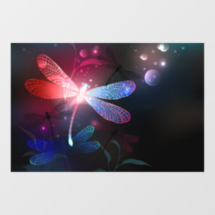 Glowing red dragonfly