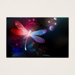 Glowing red dragonfly