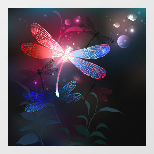 Glowing red dragonfly