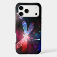 Glowing red dragonfly