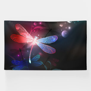 Glowing red dragonfly banner