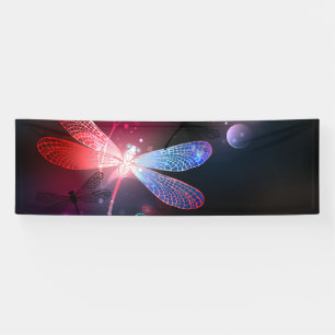 Glowing red dragonfly banner