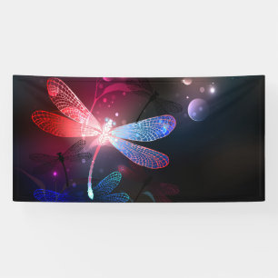 Glowing red dragonfly banner