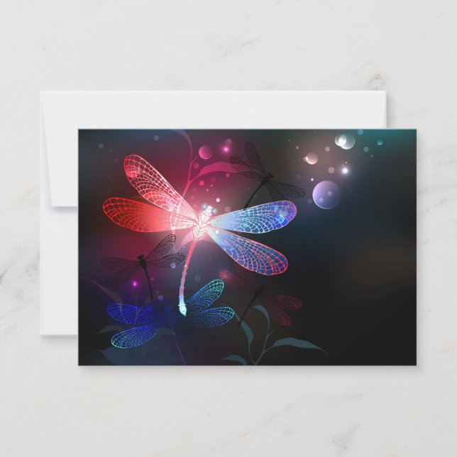 Glowing red dragonfly card (Front)