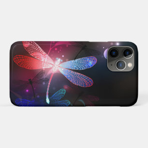 Glowing red dragonfly iPhone 11 pro case