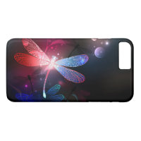 Glowing red dragonfly