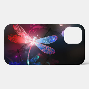 Glowing red dragonfly iPhone 12 case
