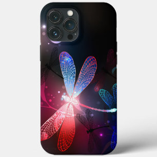 Glowing red dragonfly iPhone 13 pro max case