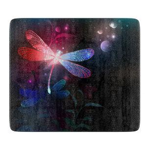 Glowing red dragonfly cutting board