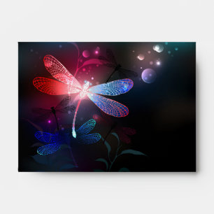 Glowing red dragonfly envelope