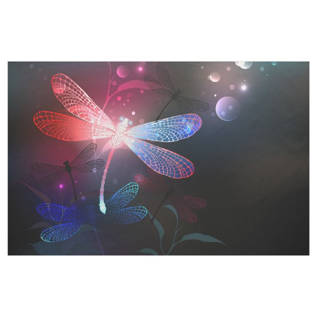 Glowing red dragonfly fabric (Yard)