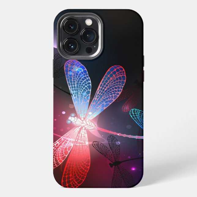 Glowing red dragonfly iPhone case (Back)