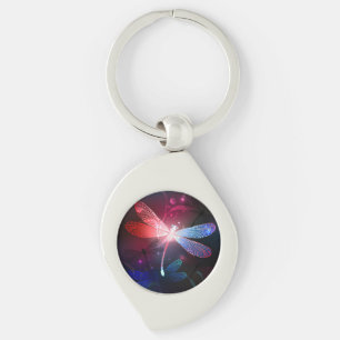 Glowing red dragonfly key ring