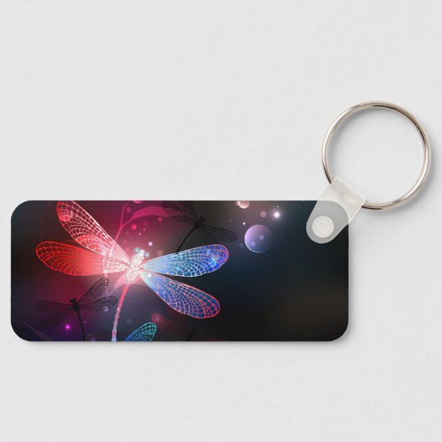 Glowing red dragonfly key ring (Front)