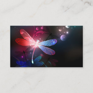 Glowing red dragonfly loyalty card