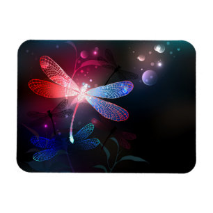 Glowing red dragonfly magnet