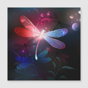 Glowing red dragonfly magnetic invitation
