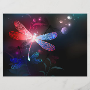 Glowing red dragonfly menu