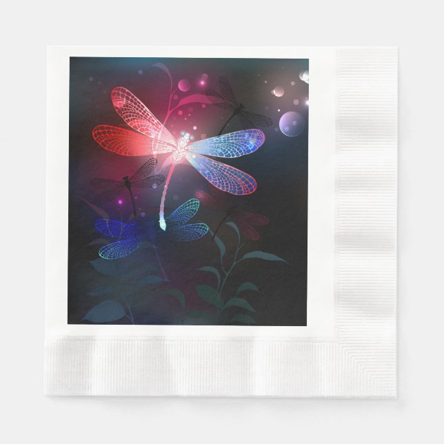 Glowing red dragonfly napkin (Front)