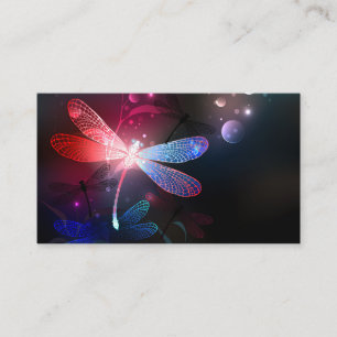 Glowing red dragonfly place card