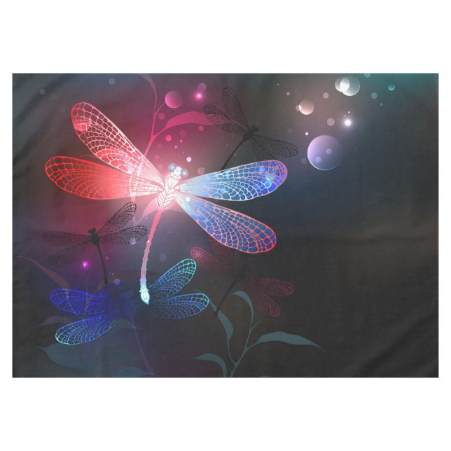 Glowing red dragonfly tablecloth (Front (Horizontal))