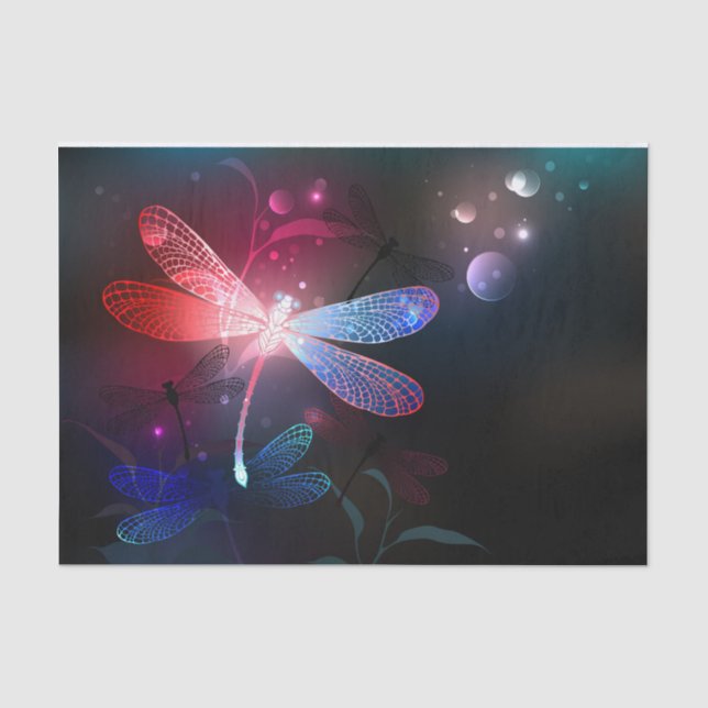 Glowing red dragonfly tissue paper (Front)