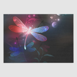 Glowing red dragonfly tissue paper