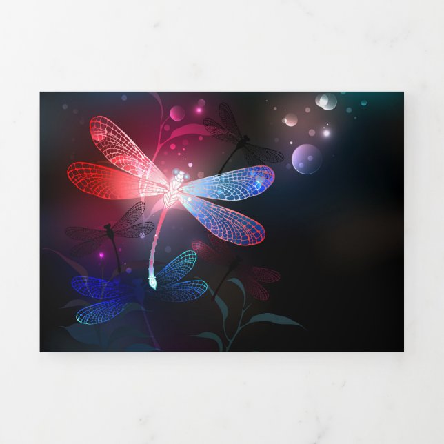 Glowing red dragonfly Tri-Fold programme (Cover)
