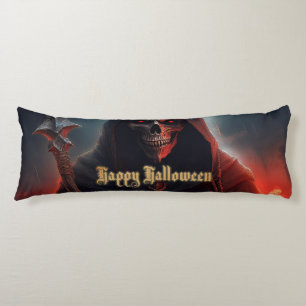 Glowing Red Eyes Reaper Halloween Art Body Cushion
