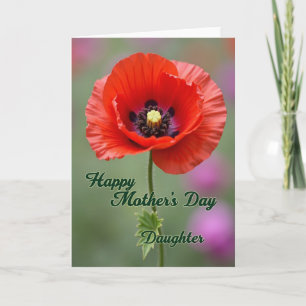 Glowing Red Mothers Day Card