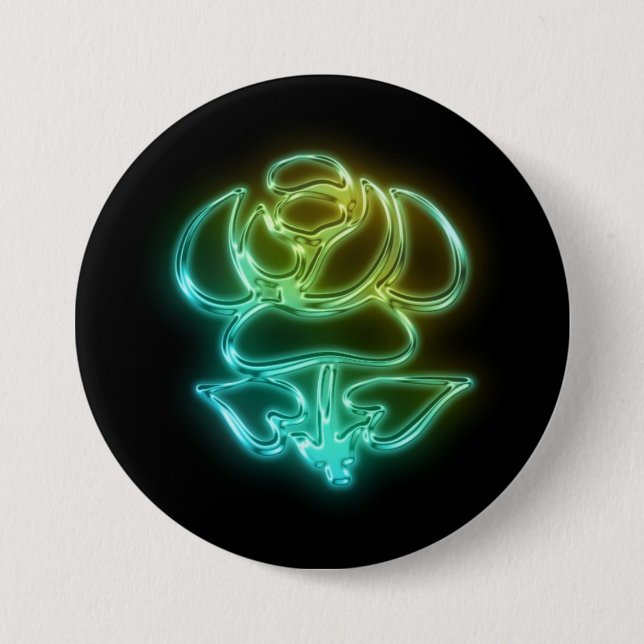 Glowing Rose 7.5 Cm Round Badge (Front)