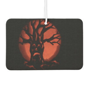 Glowing Scared Dead Tree Halloween Pumpkin Car Air Freshener
