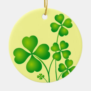 Glowing Shamrocks Ceramic Tree Decoration