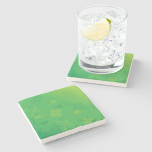 Glowing Shamrocks Stone Coaster