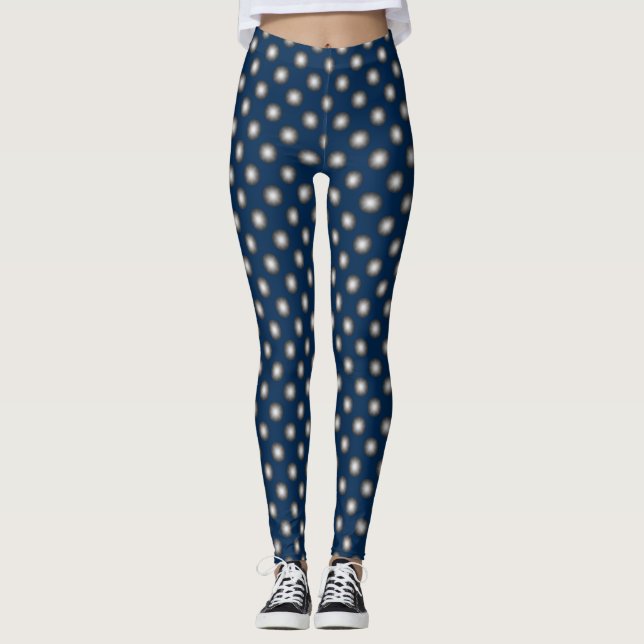 Glowing Silver Polka Dot Leggings (Front)