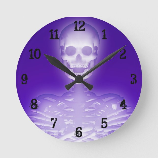 Glowing Skeleton: Wall Clock (Front)