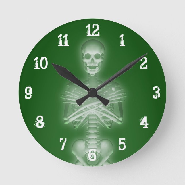Glowing Skeleton: Wall Clock (Front)